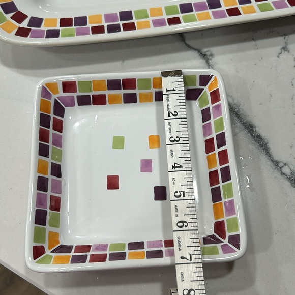 Pampered Chef “Simple Additions” Serving Tray/Platter + 4 Matching Plates - Picture 8 of 8